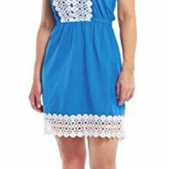Mud Pie Blue Bliss Strapless Dress, Small - Picture 2 of 2